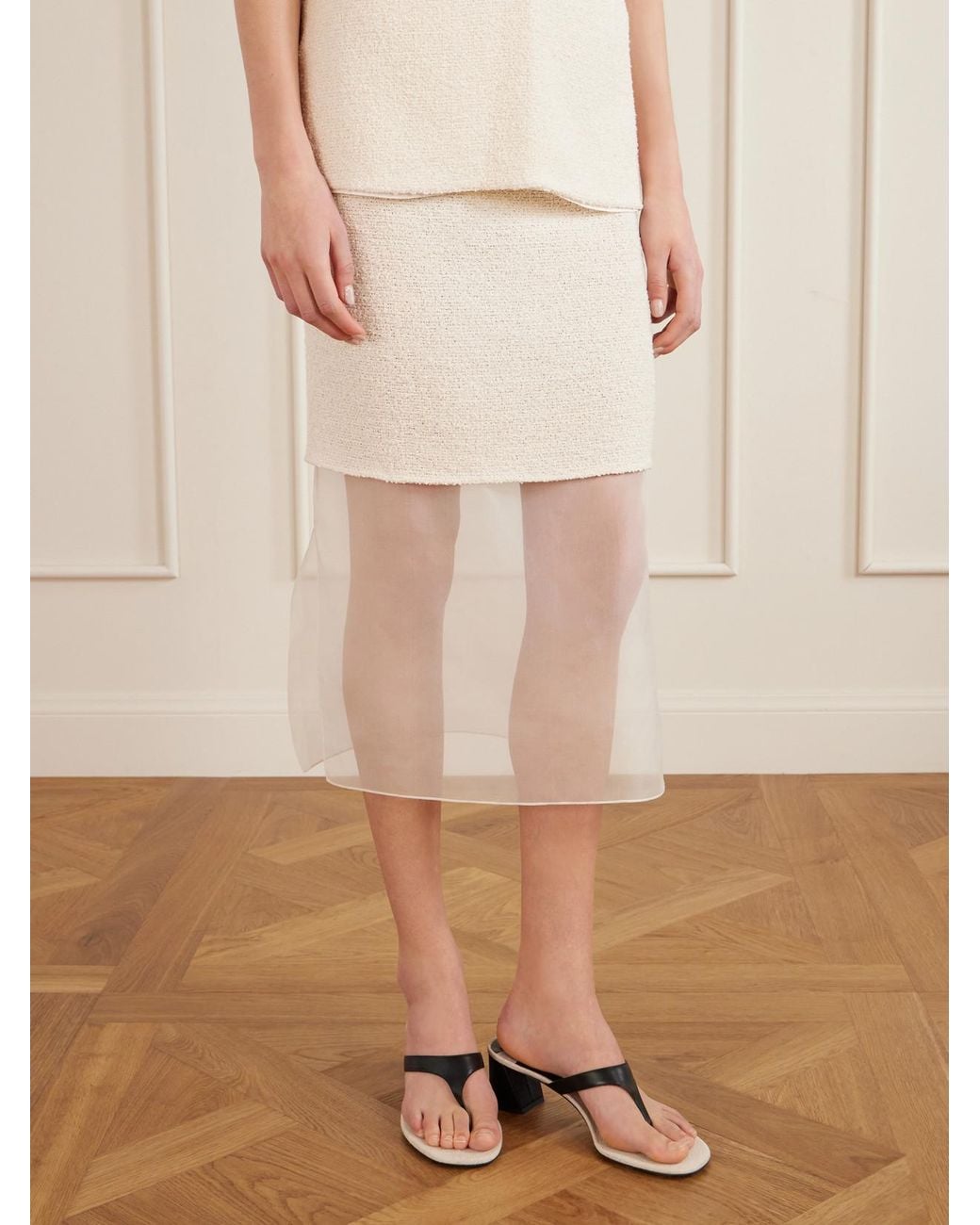 Khaite White Archer Leather Mules