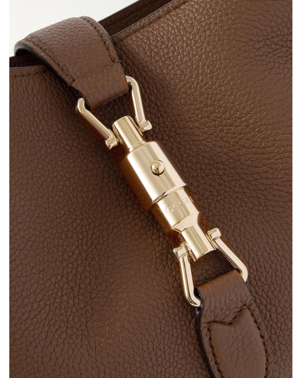 Gucci Brown Jackie 1961 Small Textured-Leather Shoulder Bag