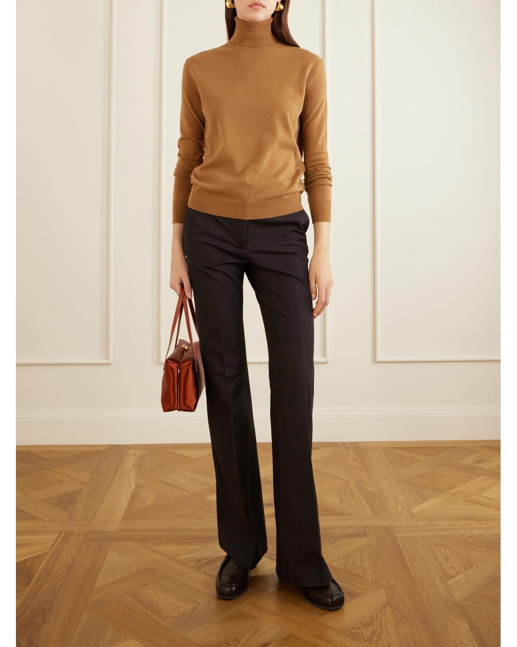 Jil Sander Brown Wool And Cashmere-Blend Turtleneck Sweater