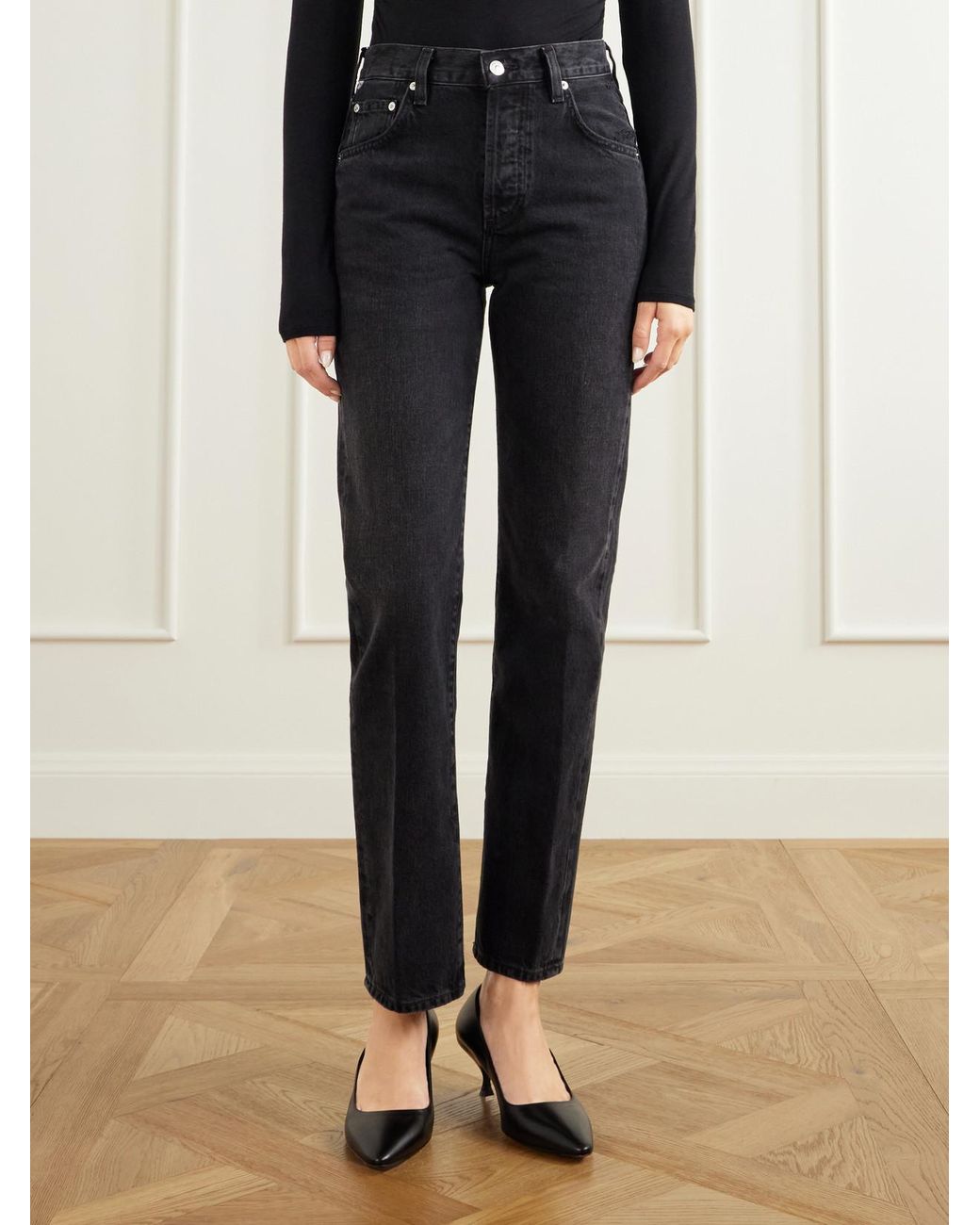 Citizens of Humanity Blue 90's French High-Waist Straight-Leg Jeans