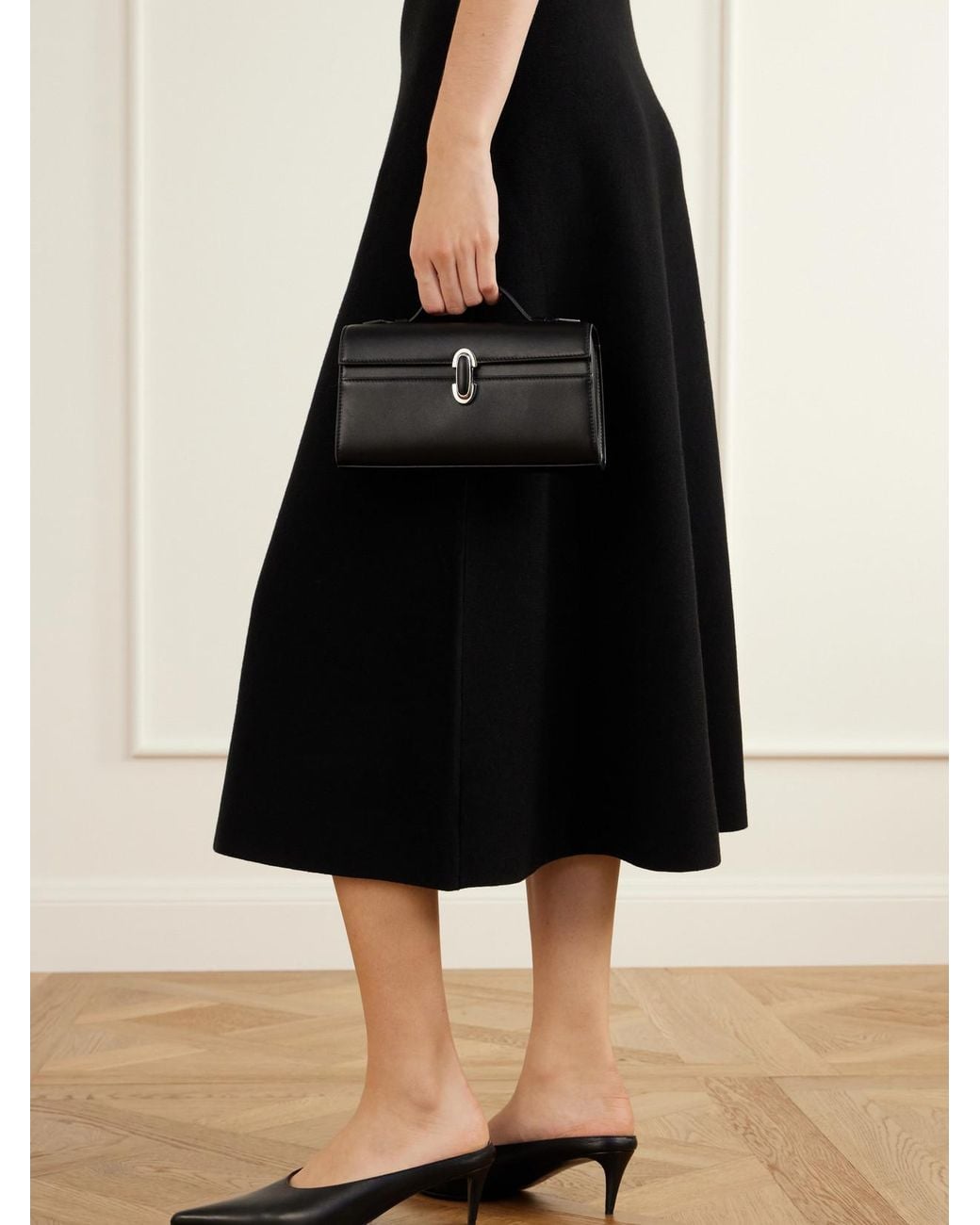 SAVETTE Blue Symmetry Pochette Leather Top-Handle Bag