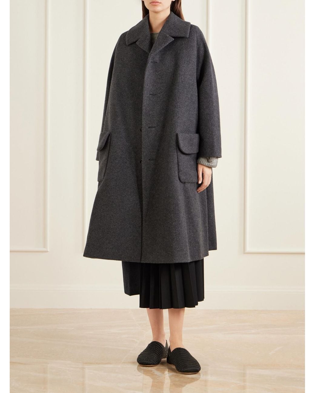 Comme des Garçons Black Wool-Blend Airy Mosser Coat