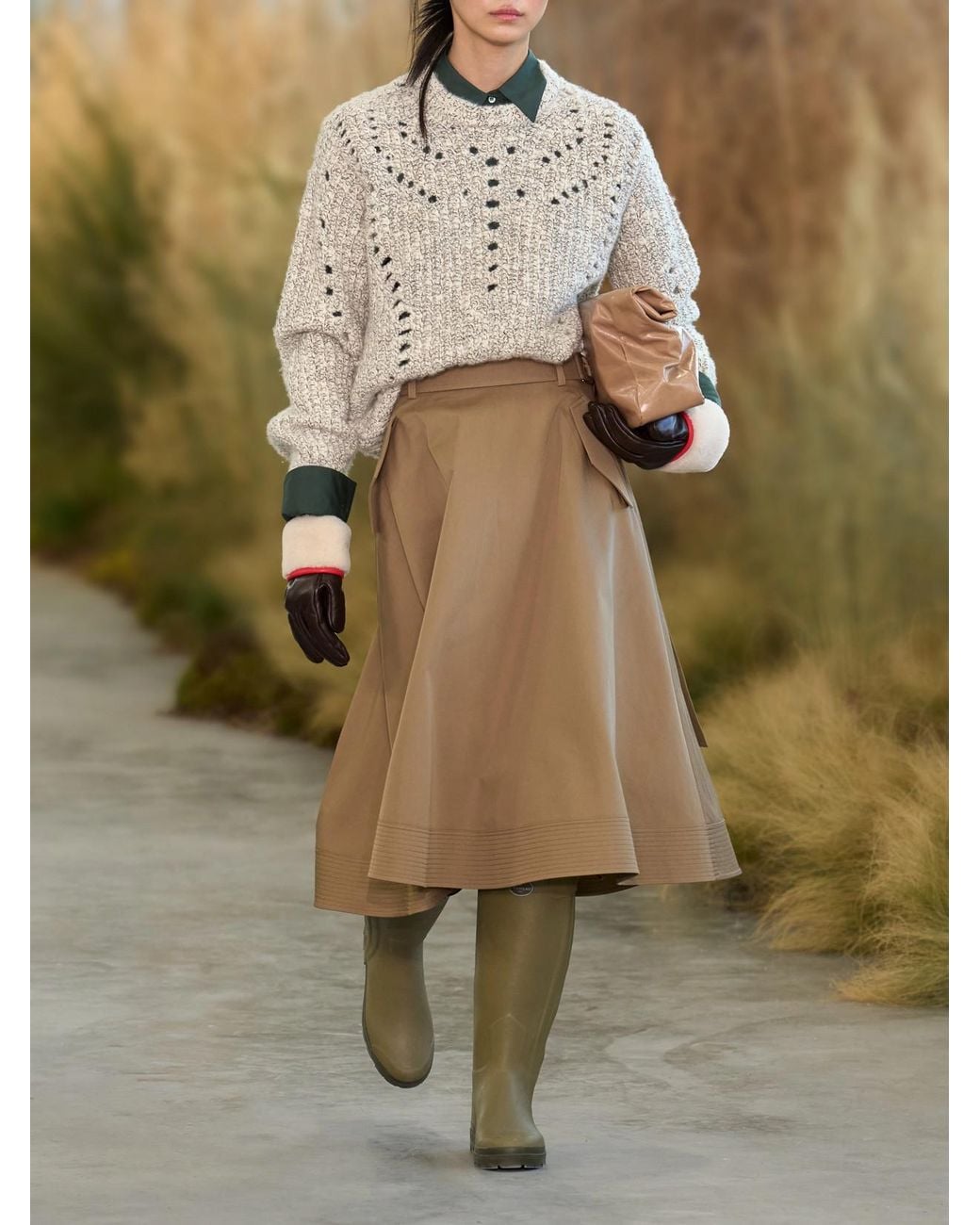 Twp Natural Pure Intentions Belted Cotton-Drill Midi Skirt