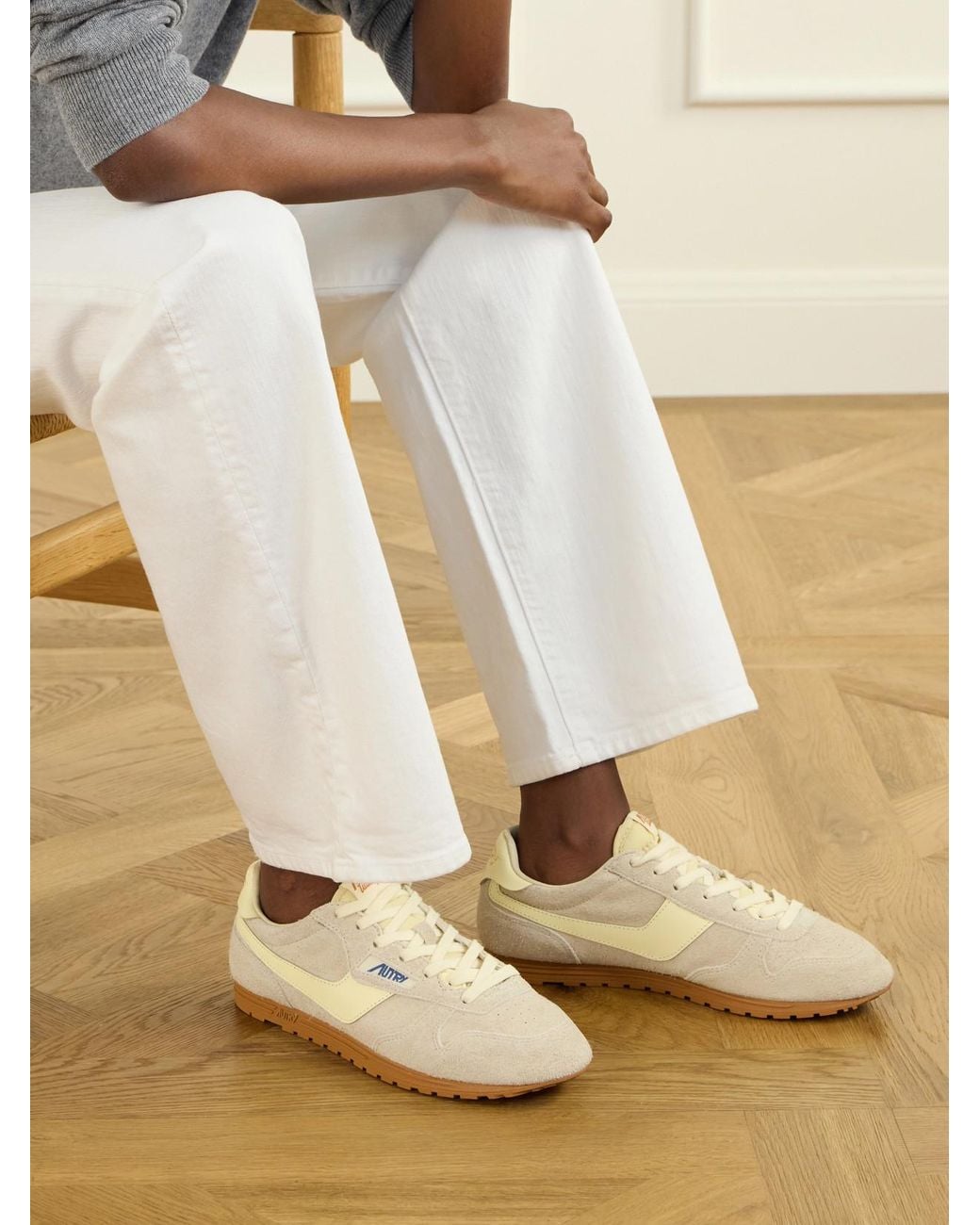 Autry White Windspin Suede Sneakers