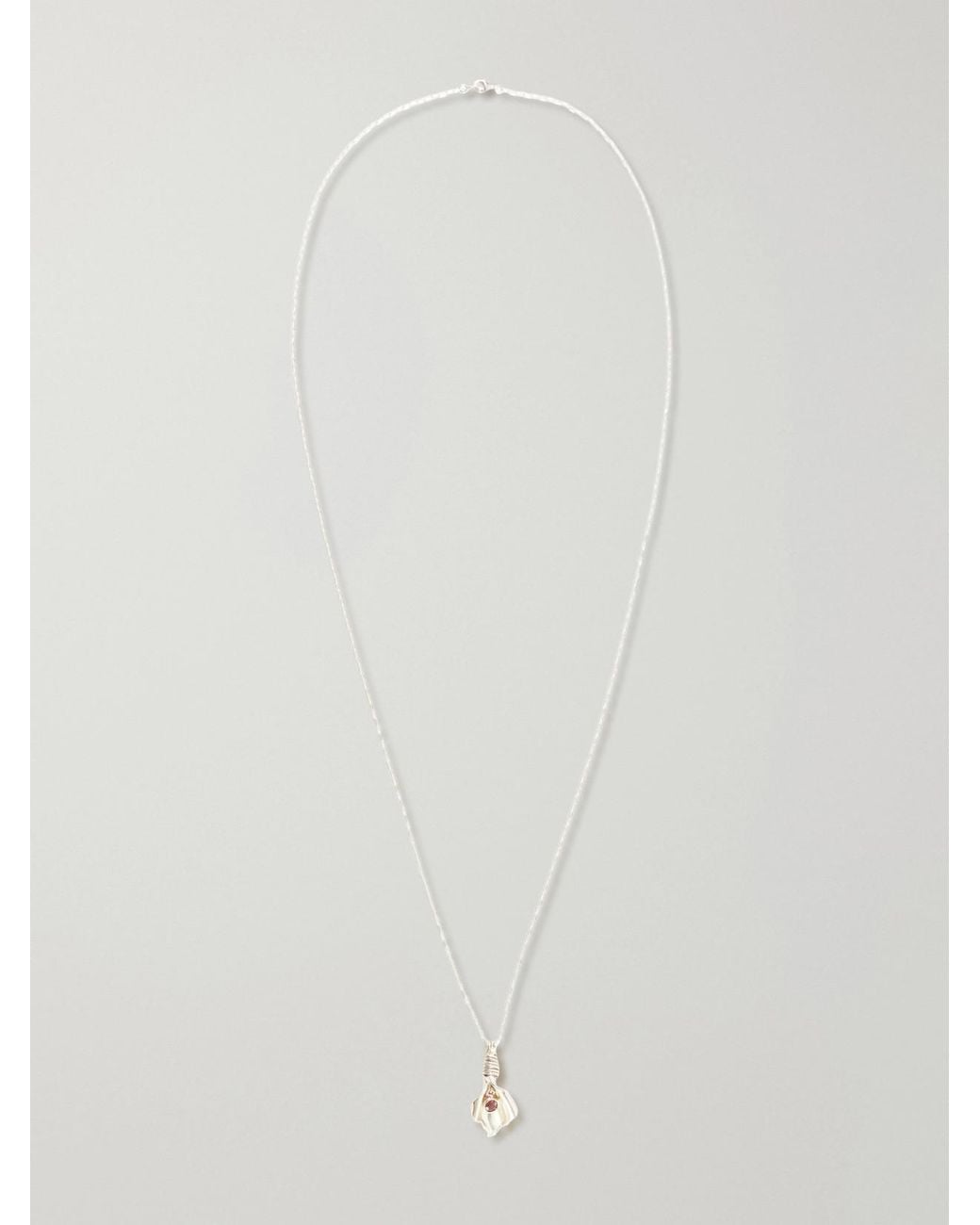 Le Sundial White Veil Drop Sterling Pendant Necklace