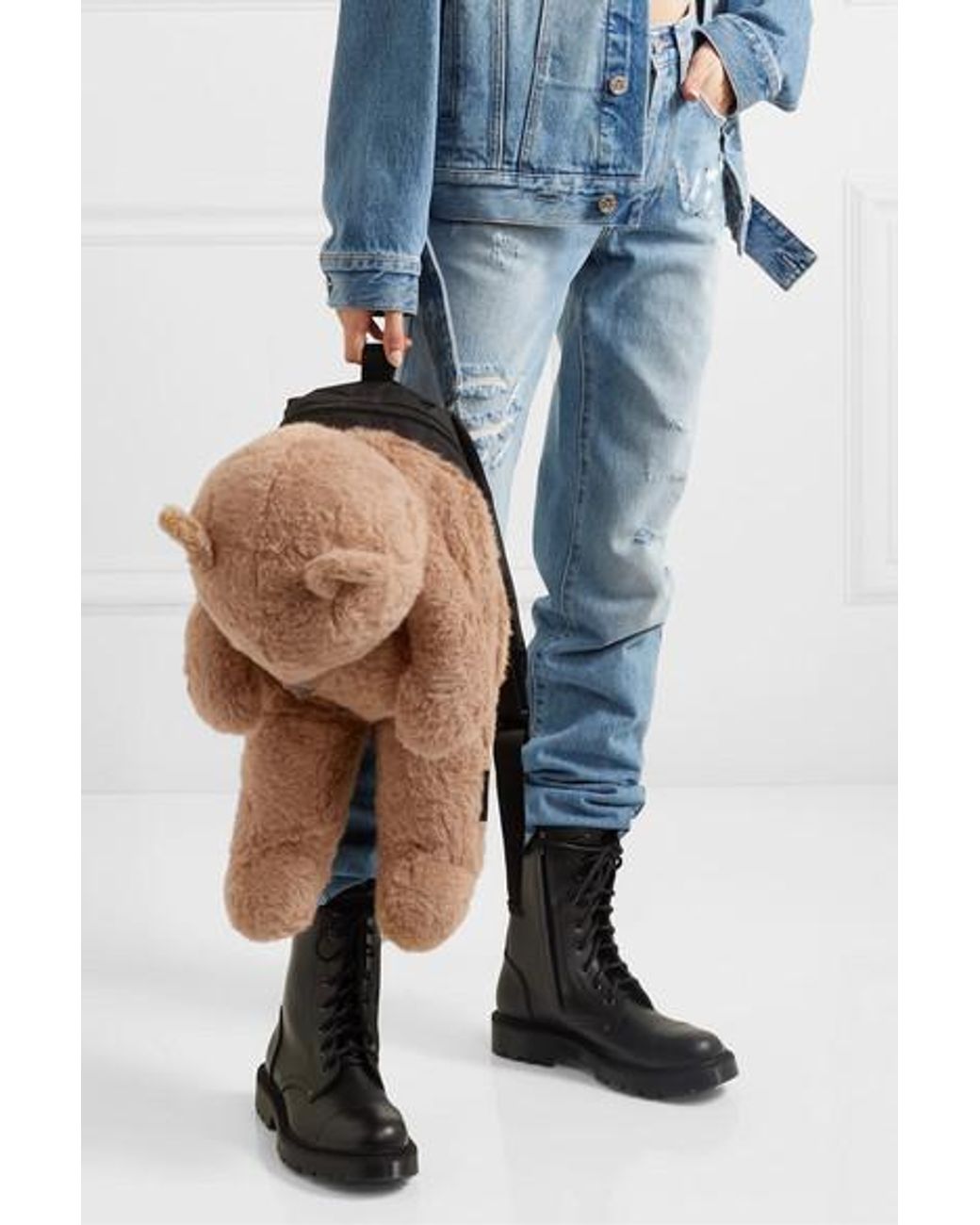Vetements Teddy Bear Cotton, Alpaca And Mohair-blend Backpack in Natural |  Lyst