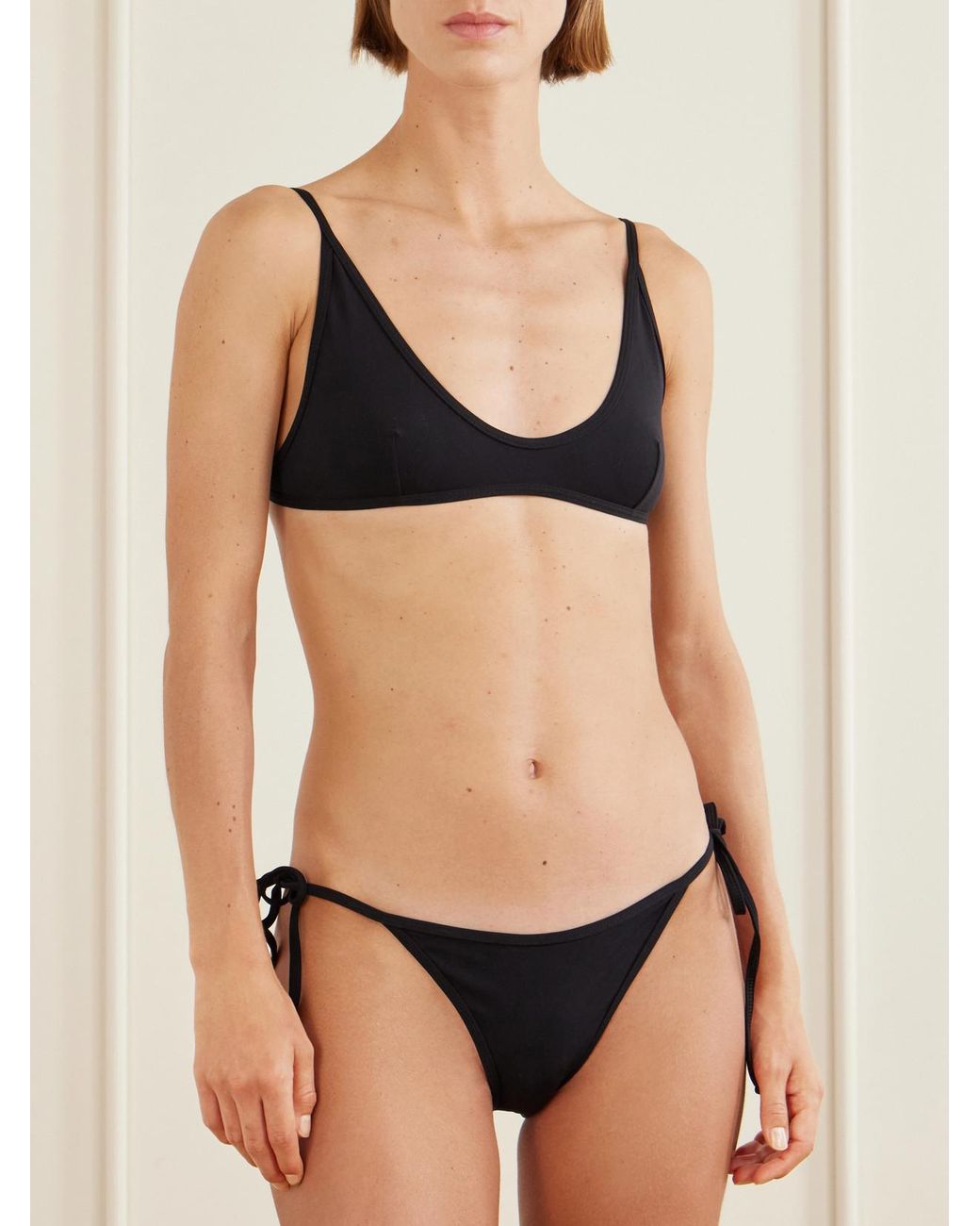 Totême Black Scoop Triangle Bikini Top