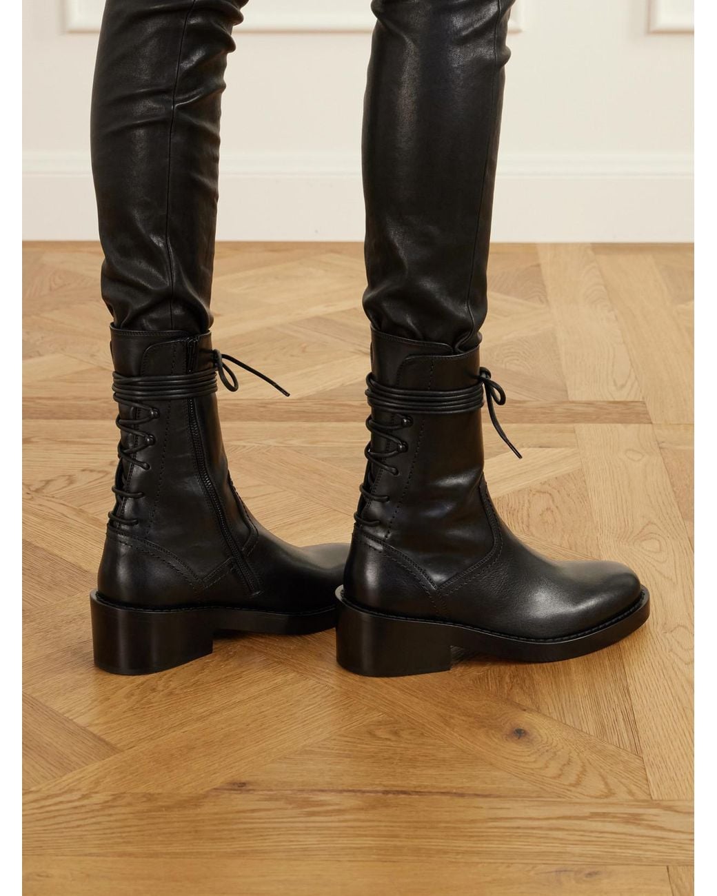 Ann Demeulemeester Black Henrica Leather Ankle Boots