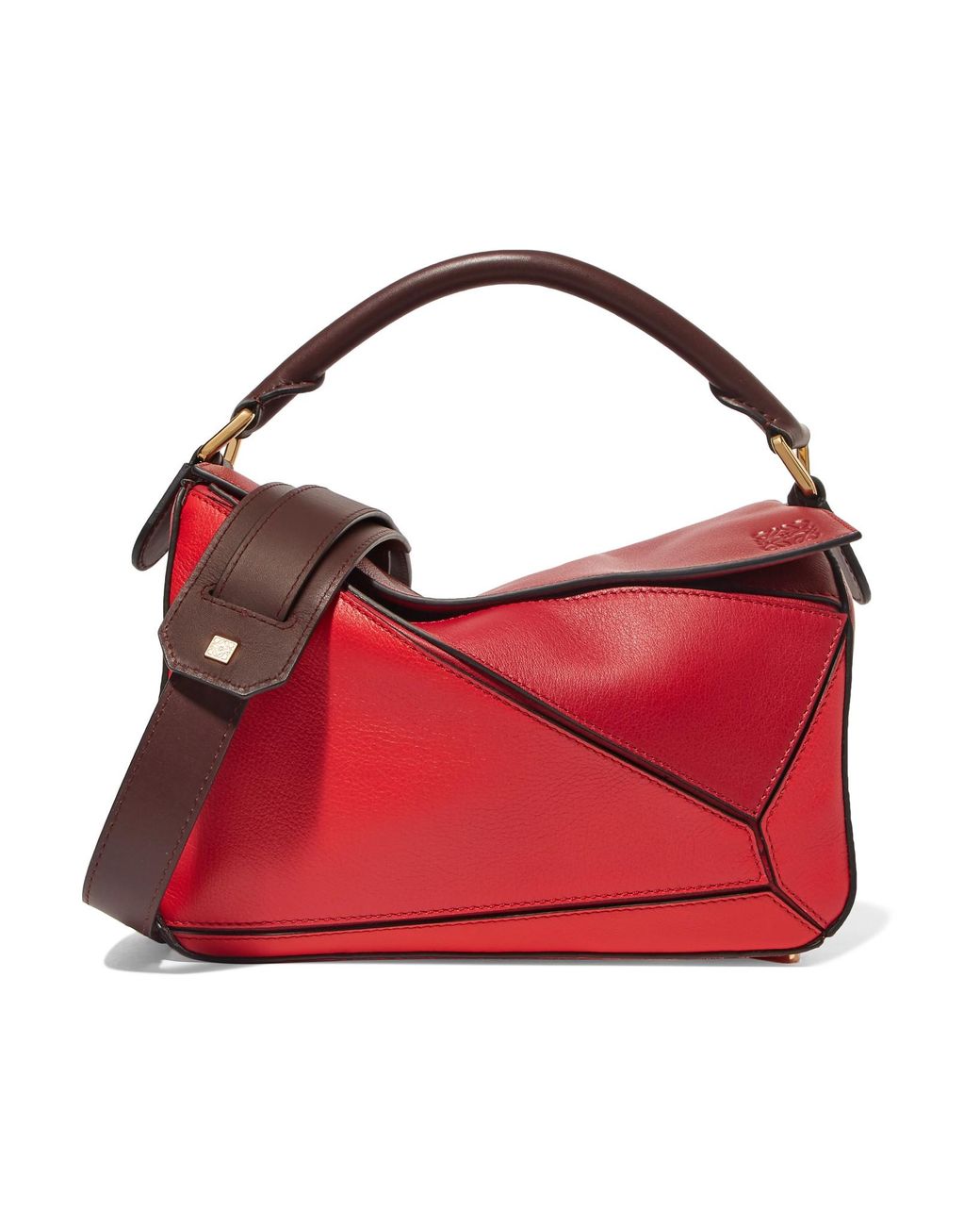 Authentic.Buy.Sell - New ! Loewe Puzzle Pochette Brick Red Almond Calf Ghw  with copy rec Nov/18 (25x6x17cm) adjustable shoulder strap ( bs sling,  short strap & clutch) @16.9 jt