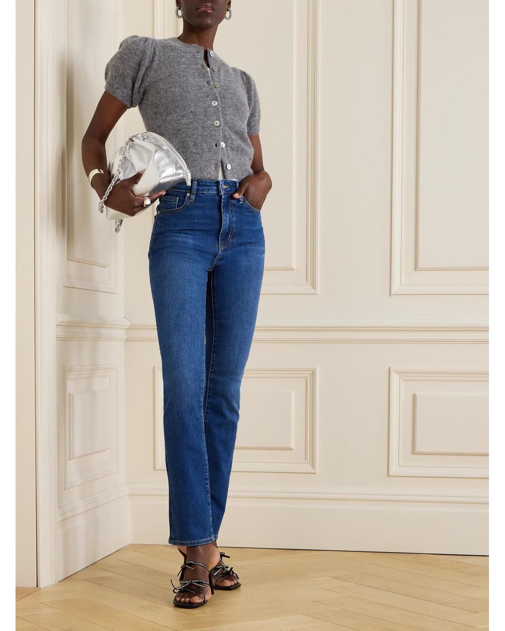 FRAME Blue The Pencil High-Rise Skinny Jeans
