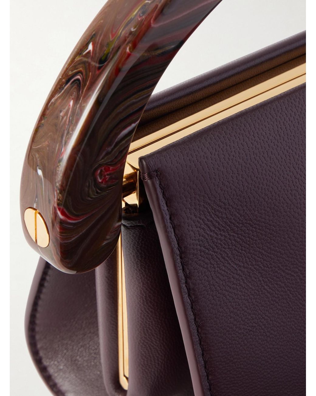 Dries Van Noten Purple Leather Clutch