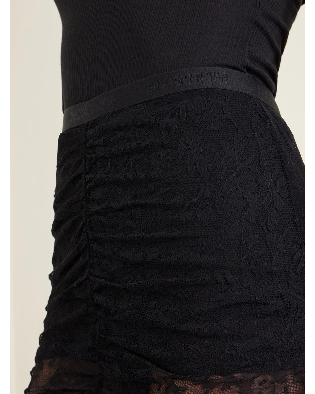 Valentino Garavani Black Lace Midi Skirt