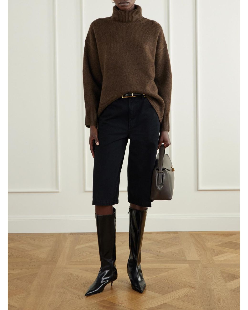 Jimmy Choo Black Amis 35 Leather Knee Boots