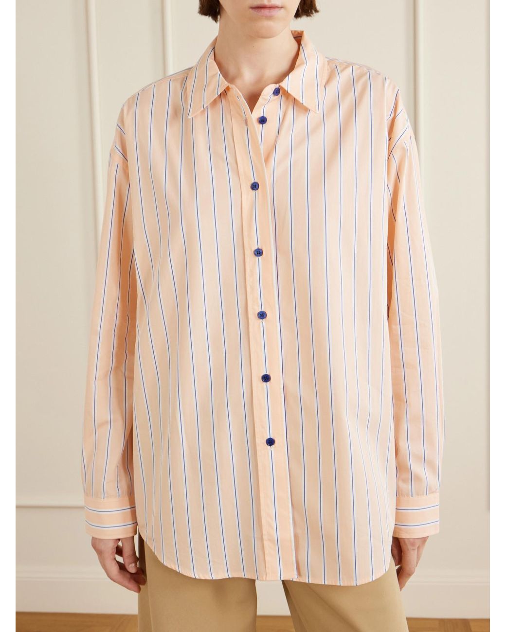 La Ligne Natural Striped Cotton-Poplin Shirt