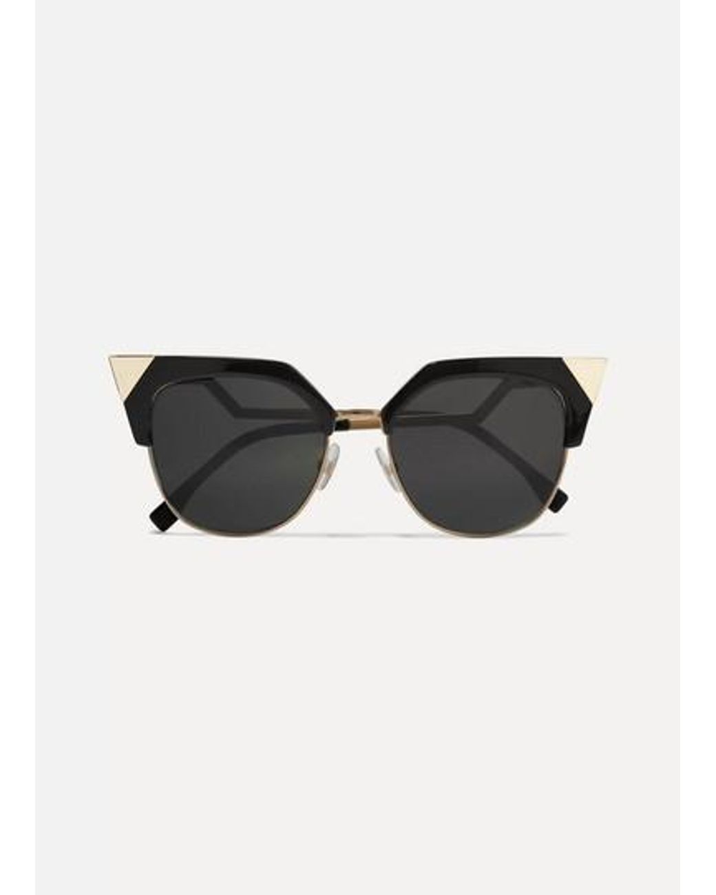 Fendi Iridia Cat-eye Gold-tone And Acetate Sunglasses in Black | Lyst