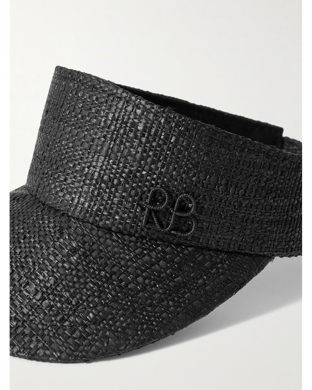 Ruslan Baginskiy Black Embroidered Straw Visor
