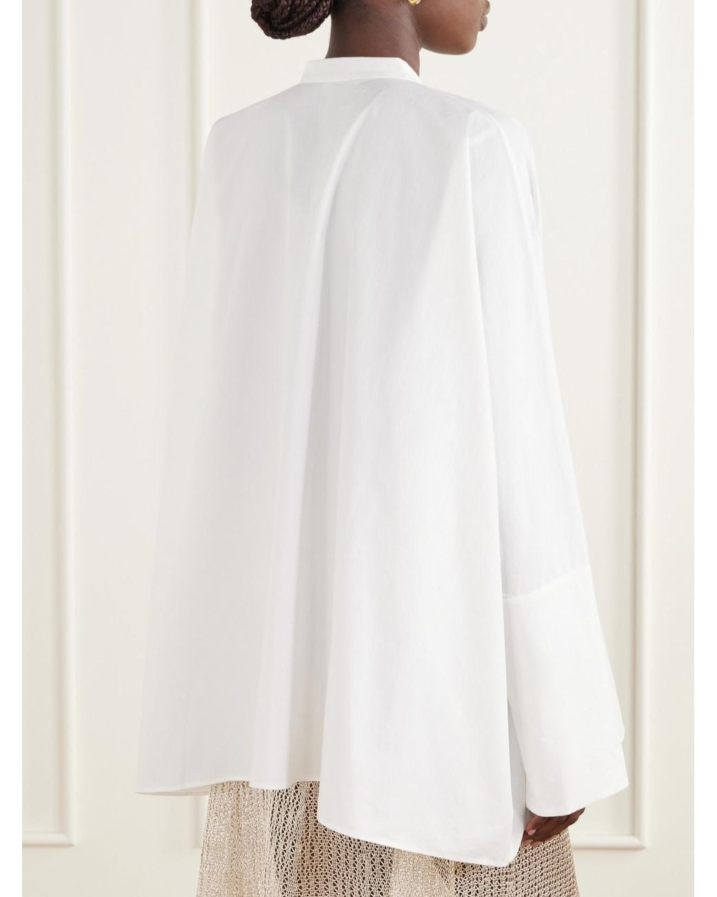 Ruohan White Kael Asymmetrical Cotton-Poplin Shirt