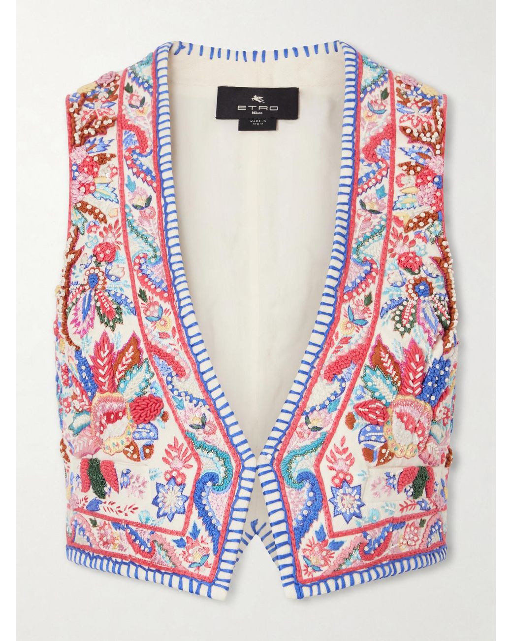 Etro Embroidered Cotton Vest