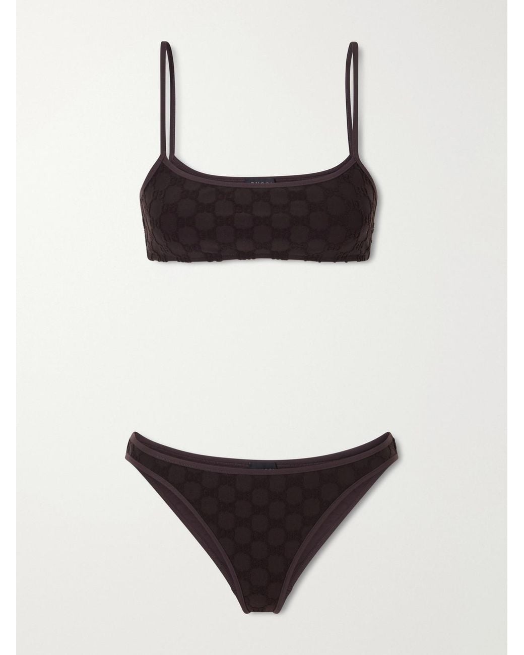 Gucci White Logo-Jacquard Bikini