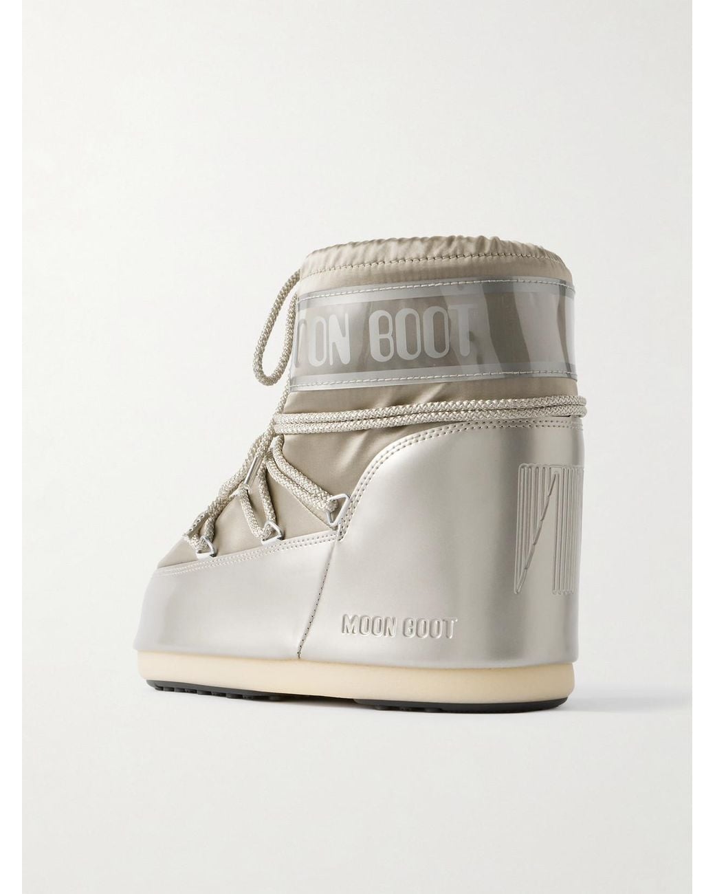 Moon Boot Natural Icon Glow Glance Metallic Satin And Pvc Snow Boots