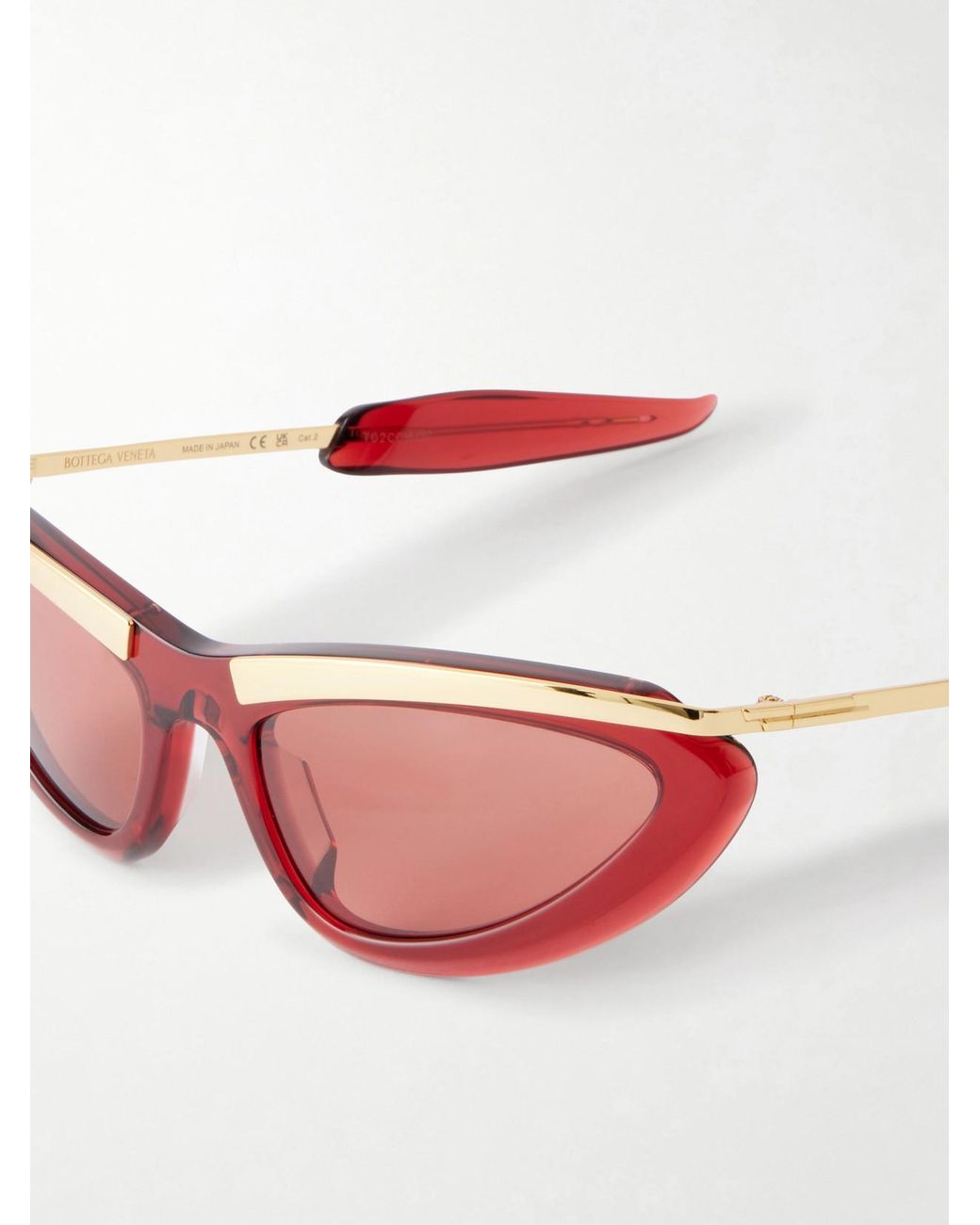 Bottega Veneta Pink Cat-Eye-Tone And Acetate Sunglasses