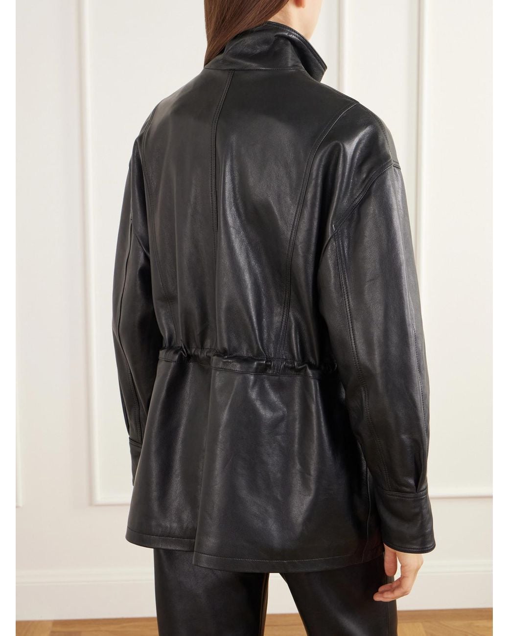 Arma Black Alia Paneled Leather Jacket