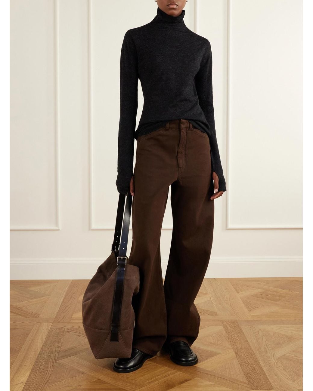 Lauren Manoogian Black Merino Wool And Alpaca-Blend Turtleneck Sweater