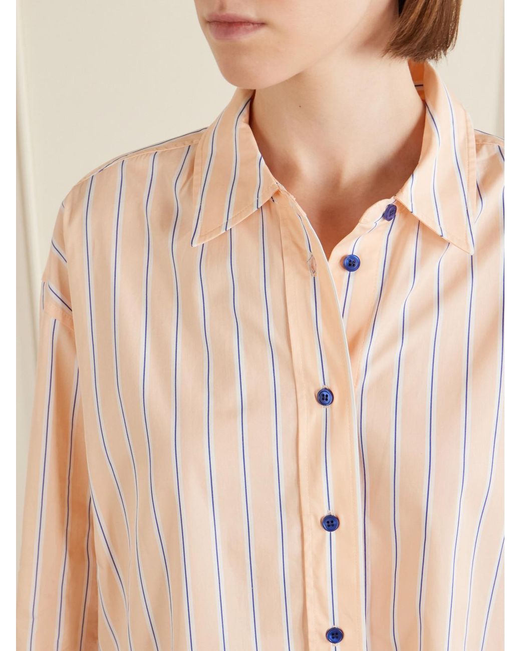 La Ligne Natural Striped Cotton-Poplin Shirt