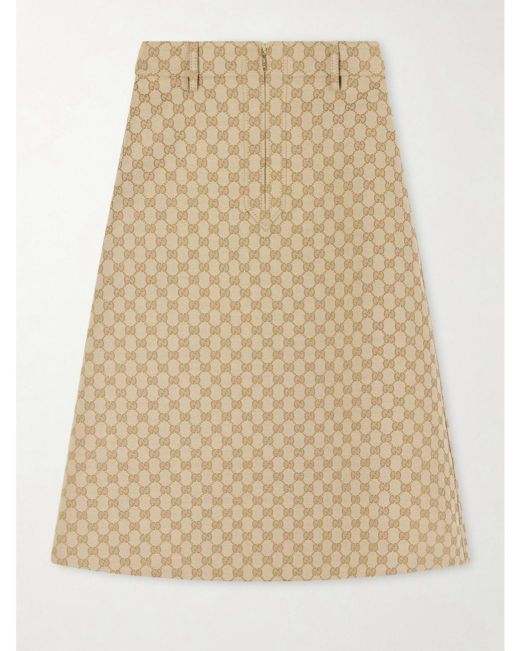 Gucci Natural Canvas-Jacquard Skirt