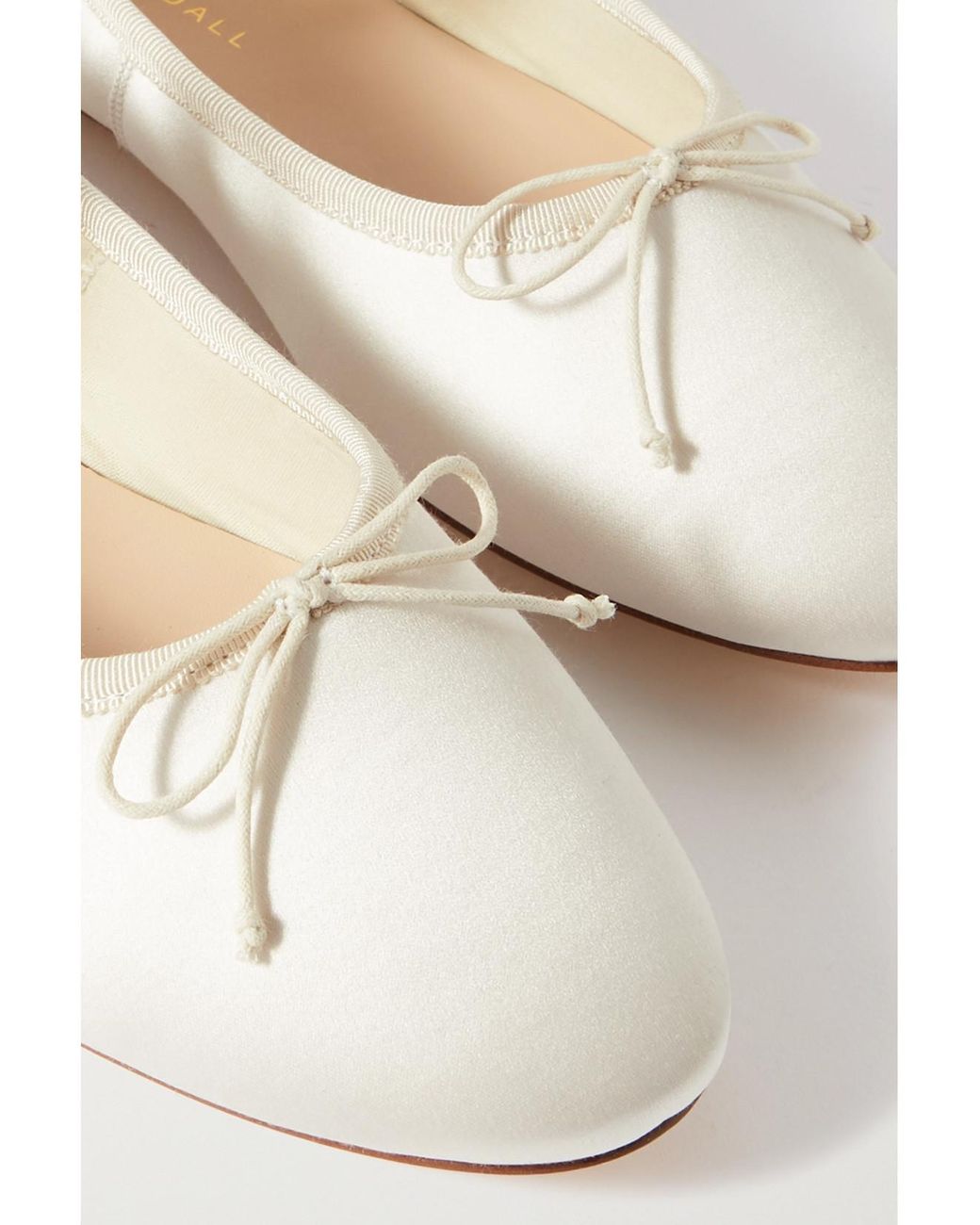 Loeffler Randall Natural Net Sustain Leonie Grosgrain-Trimmed Satin Ballet Flats