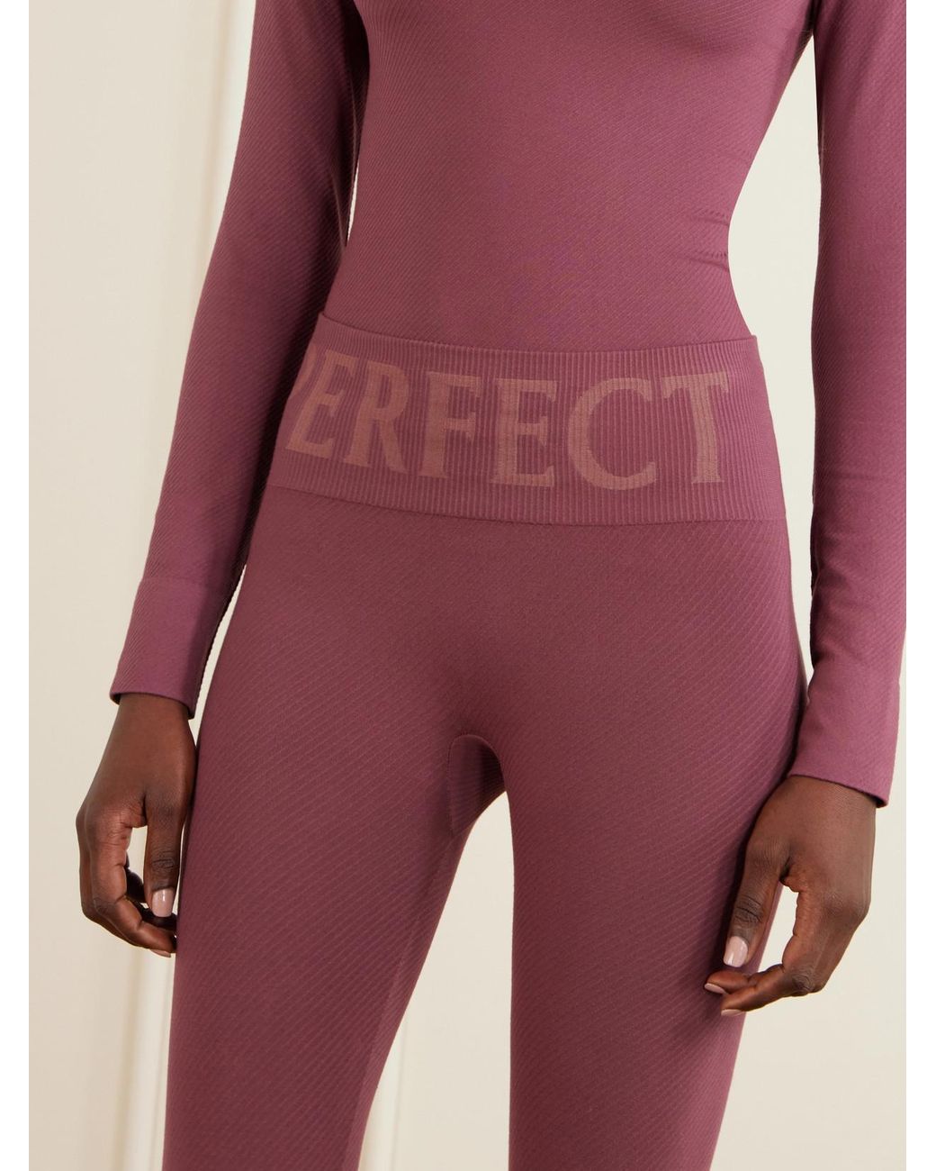 Perfect Moment Logo-Embroidered Thermal Modal And Cashmere-Blend Leggings