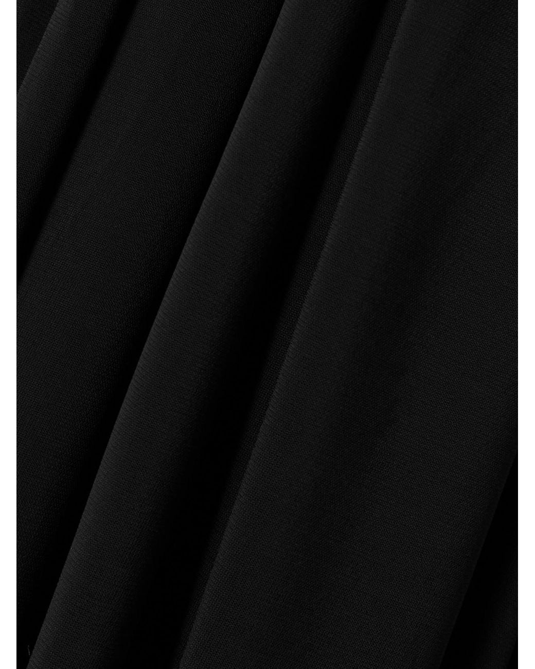 Alaïa Black Belted Gathered Jersey Halterneck Maxi Dress