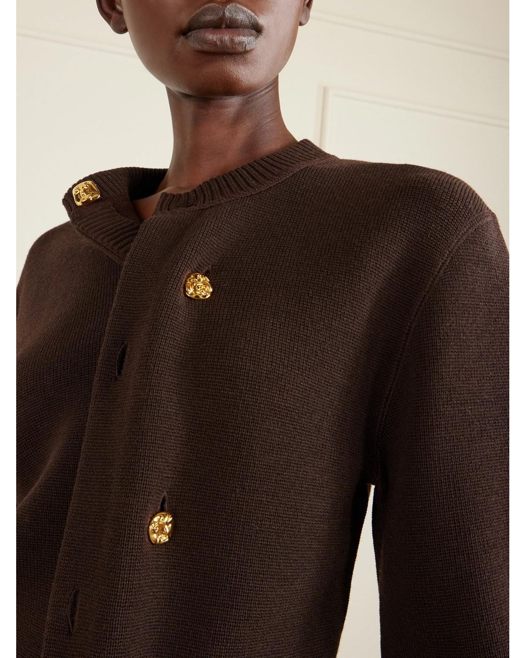 Bottega Veneta Brown Wool Cardigan