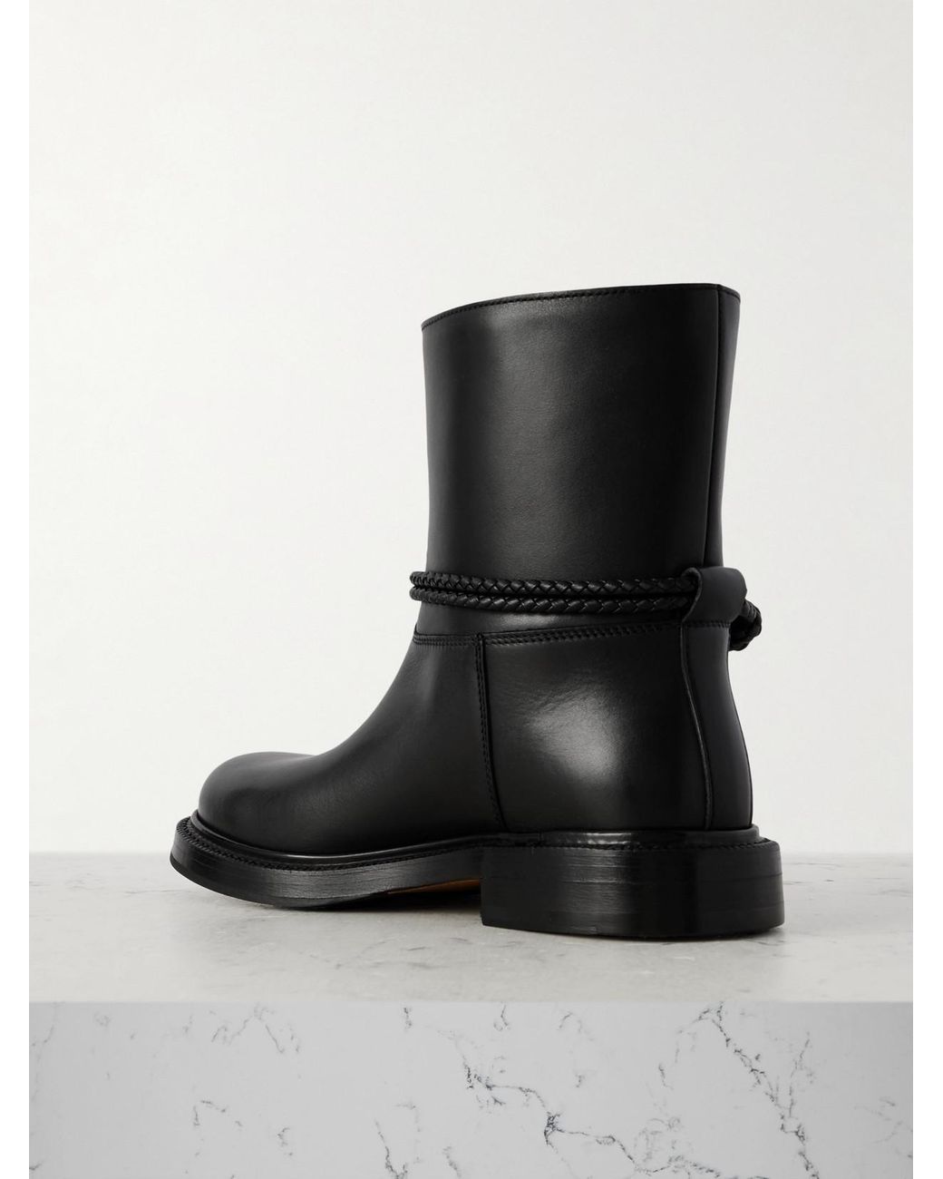 Bottega Veneta Black James Leather Ankle Boots