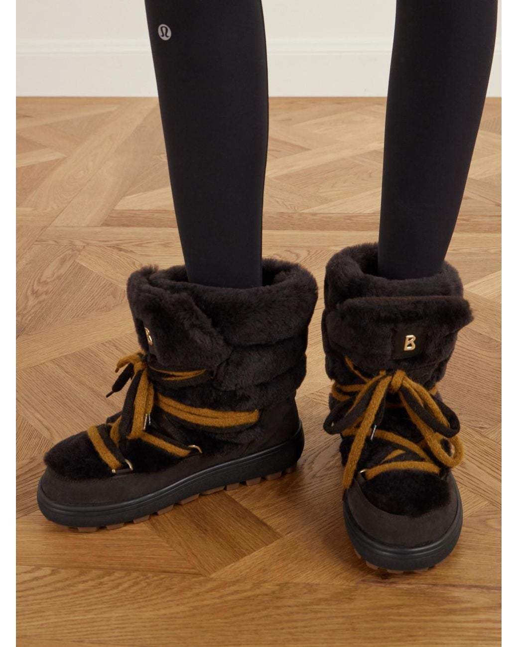 Bogner Black Chamonix 10 Shearling-Trimmed Suede Ankle Boots