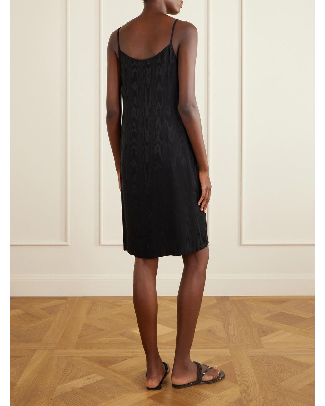 Dries Van Noten Black Embellished Moire Mini Dress