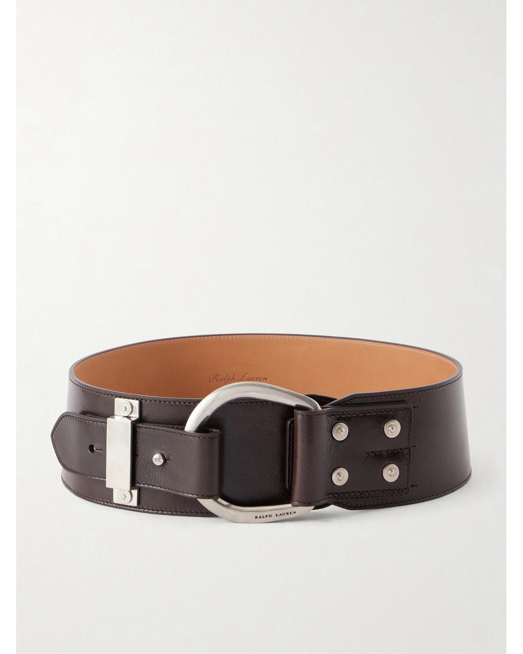 Ralph Lauren Brown Logo-Engraved Leather Belt