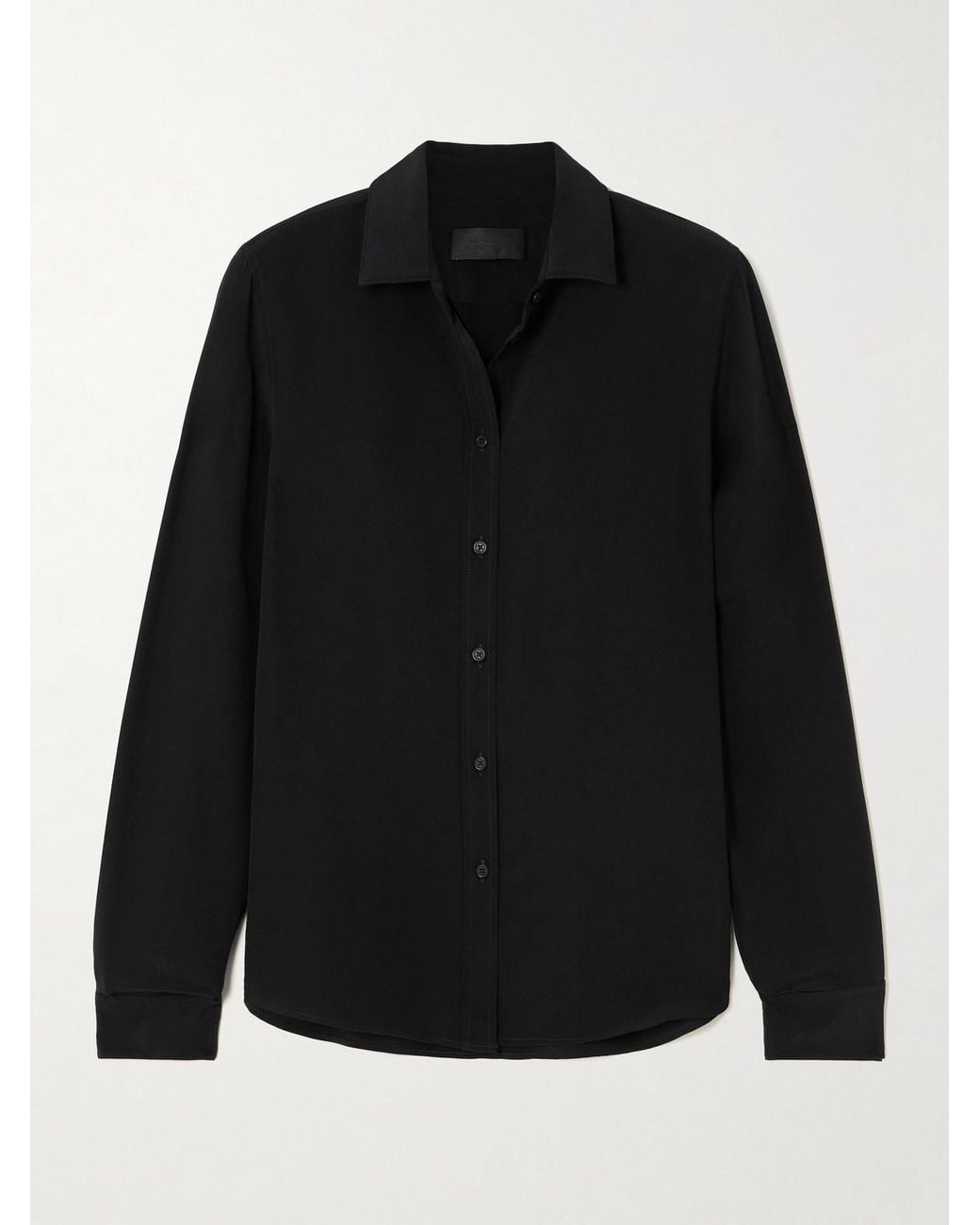 Nili Lotan Black Gaia Silk-Crepe De Chine Shirt