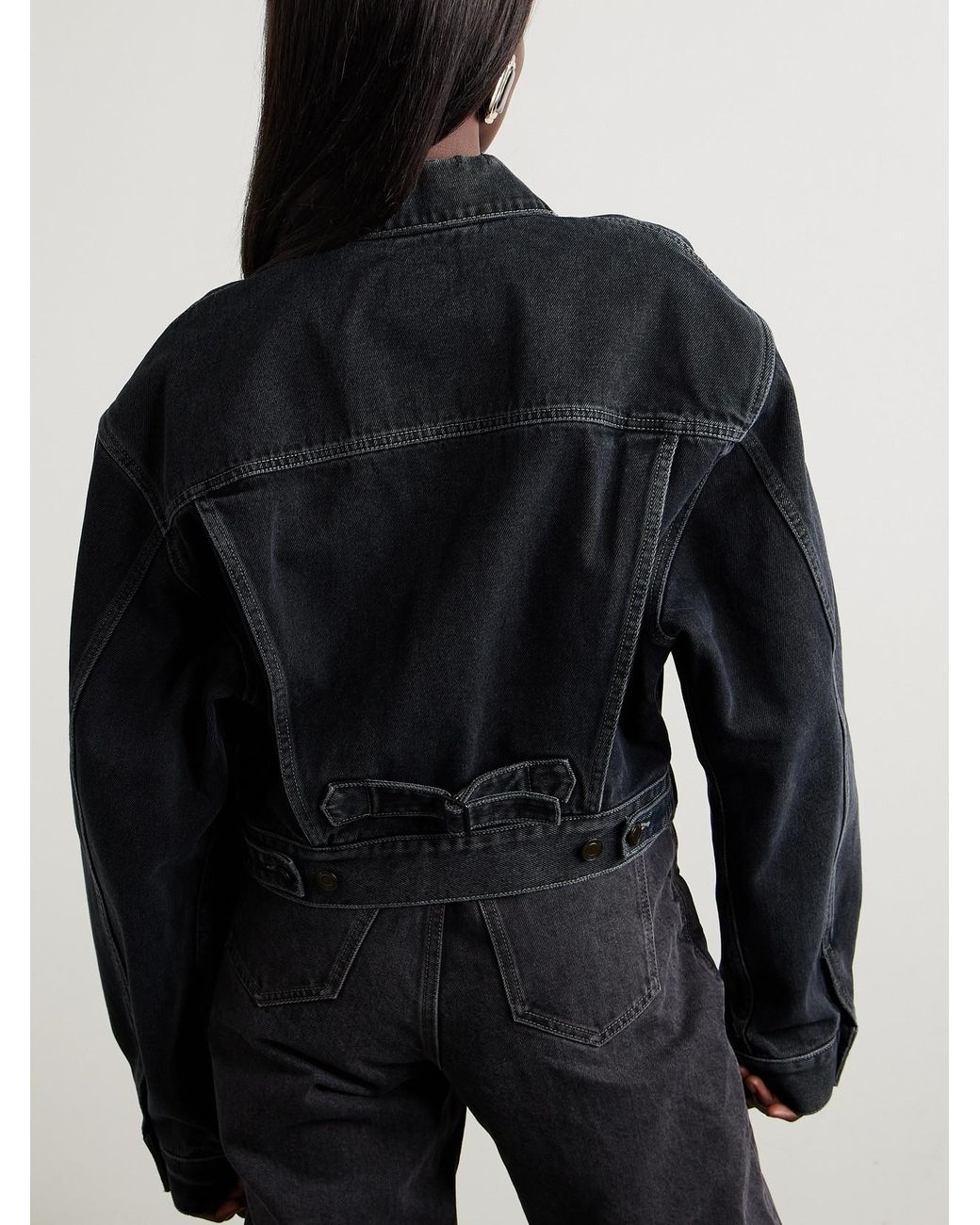 Saint Laurent Black Cropped Denim Jacket