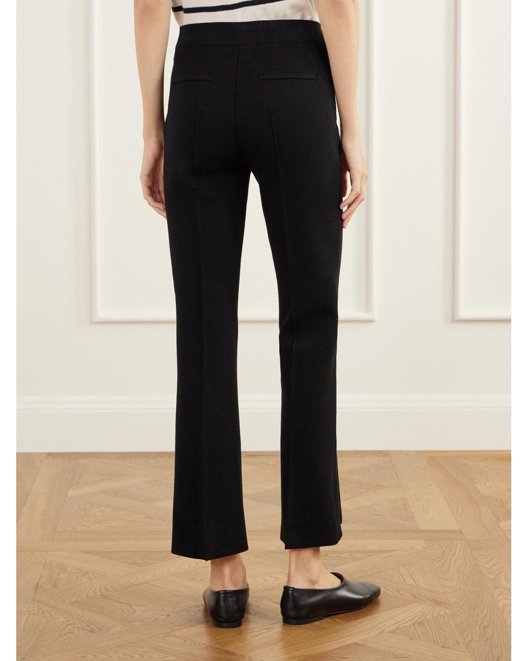 High Sport Black Geo Kick Stretch Cotton-Blend Jersey Flared Pants