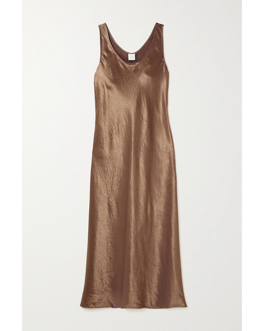 Max Mara + Leisure Talete Washed-satin Midi Dress in Brown | Lyst