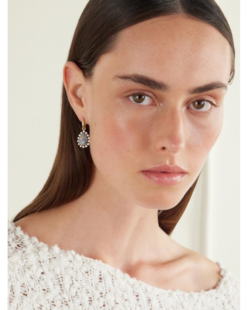 Irene Neuwirth Natural One Of A Kind 18-Karat And, Opal And Diamond Earrings