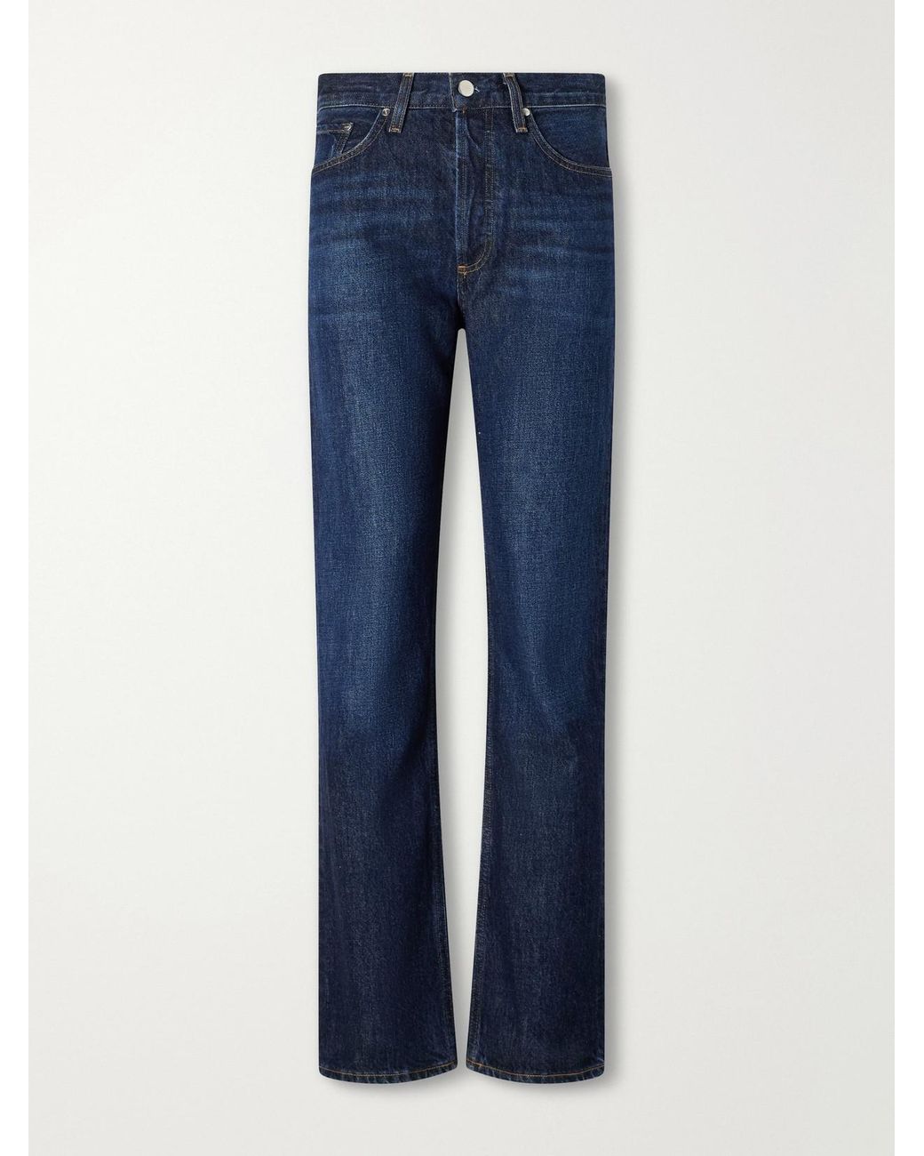 Agolde Blue Lana Mid-Rise Straight-Leg Jeans