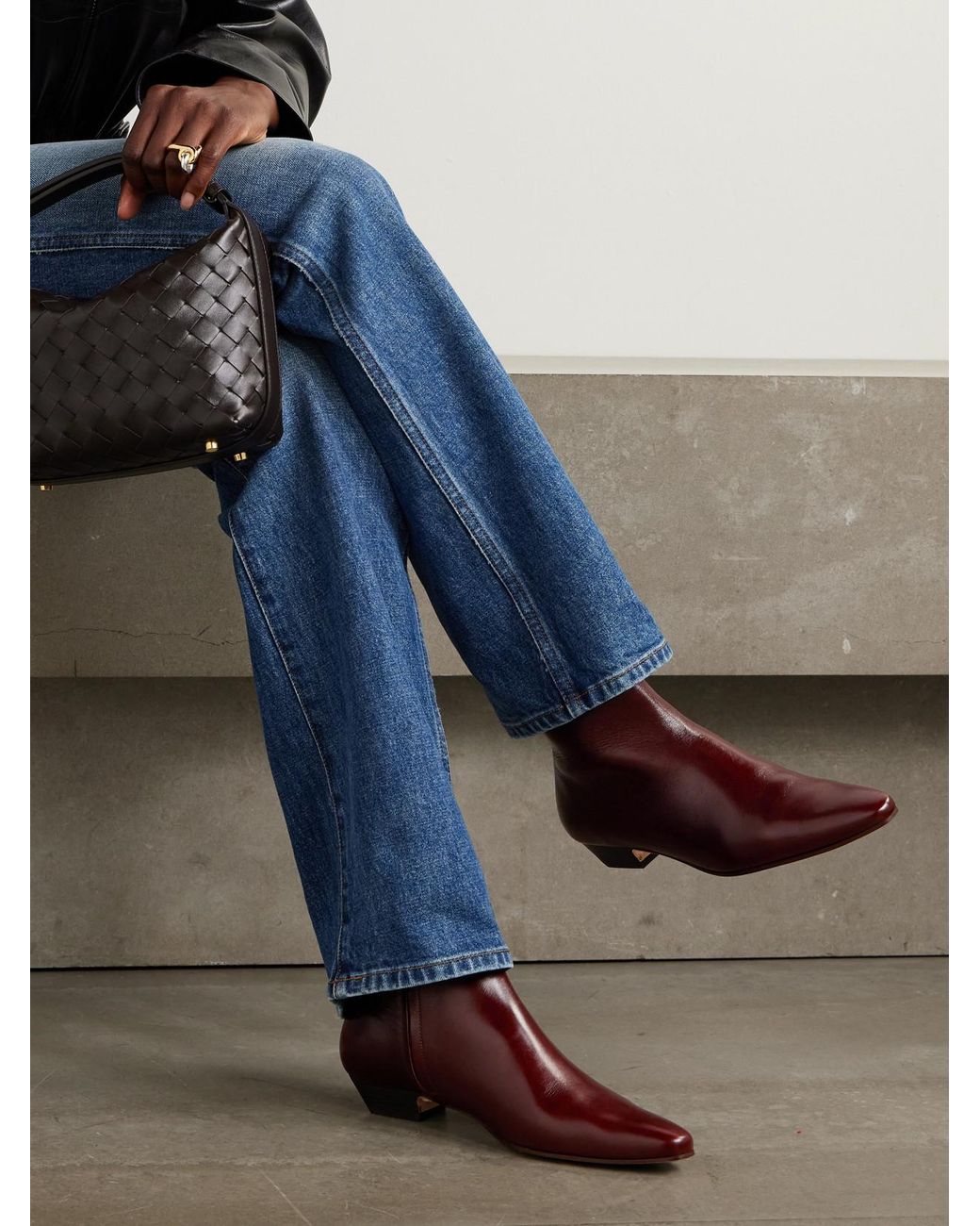 Jamie Haller Brown The Lennon Leather Ankle Boots