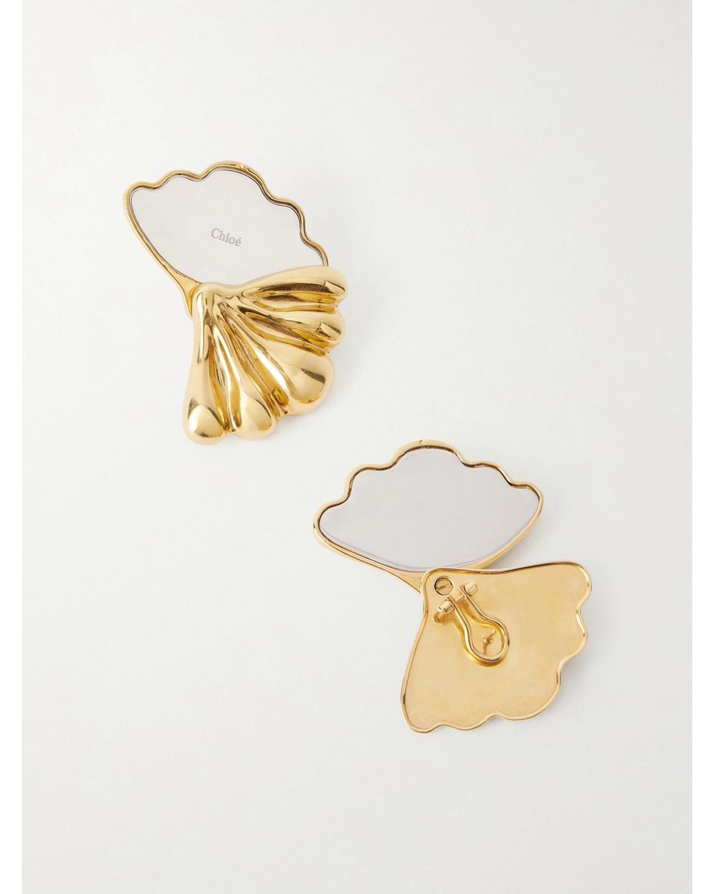 Chloé Metallic Pleated Earrings