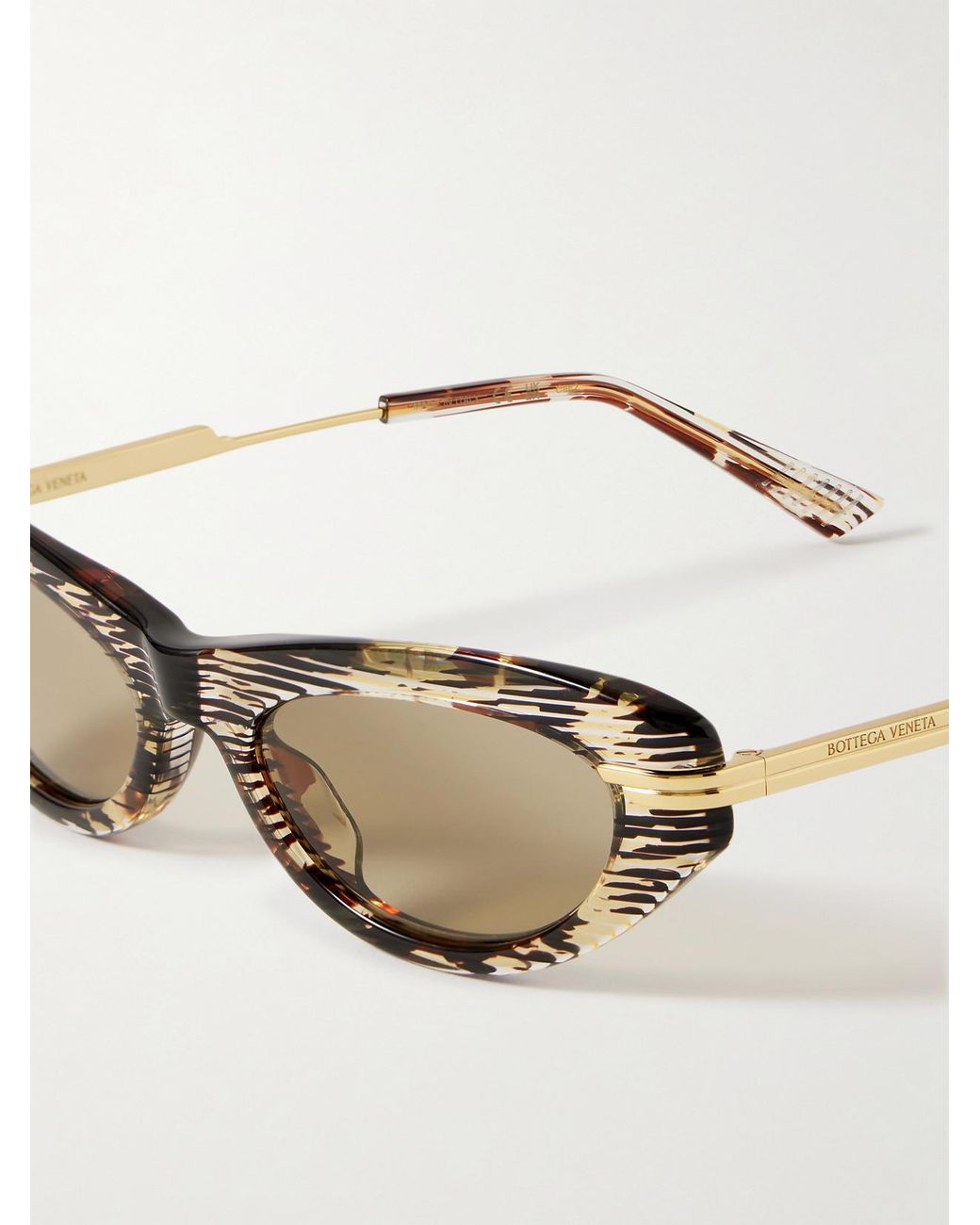 Bottega Veneta Natural Cat-Eye Acetate And-Tone Sunglasses