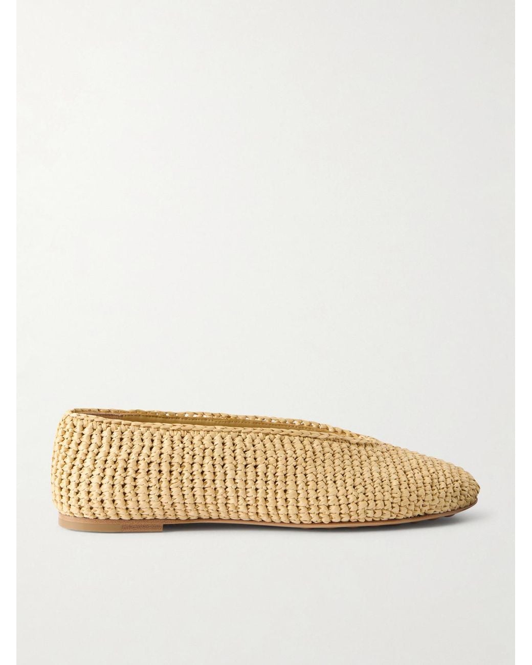 Bottega Veneta Natural Rosa Intrecciato Leather Ballet Flats