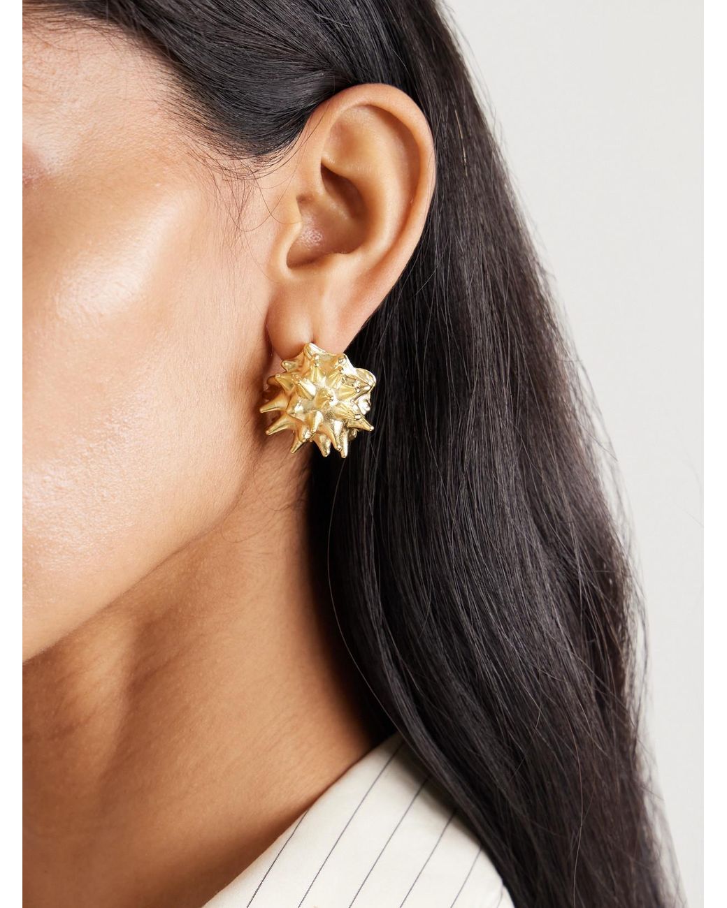 YSSO Metallic Sea Urchin Vergoldete Ohrringe