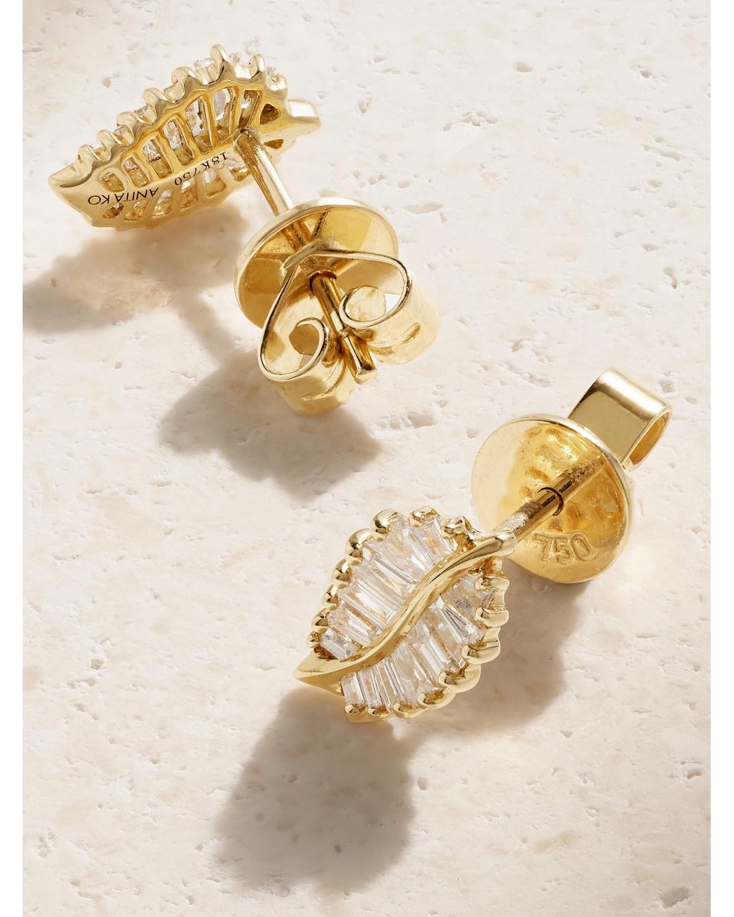 Anita Ko Natural Small 18-Karat Diamond Earrings
