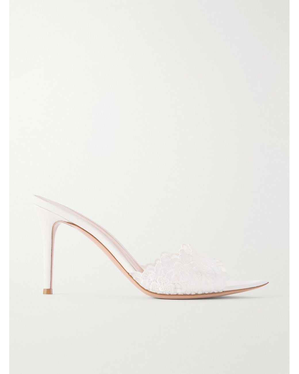 Gianvito Rossi Natural Yvonne 85 Lace Mules